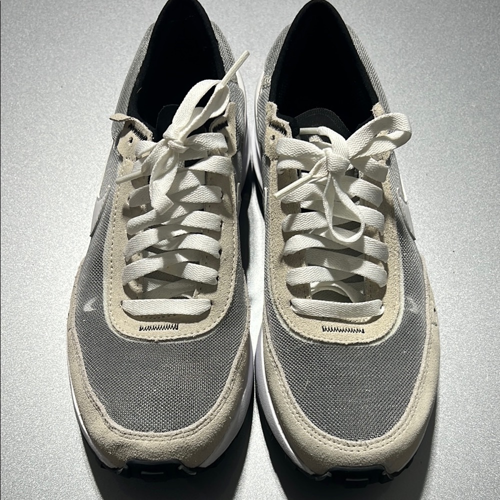 Gray and White Retro Low-Top Sneakers